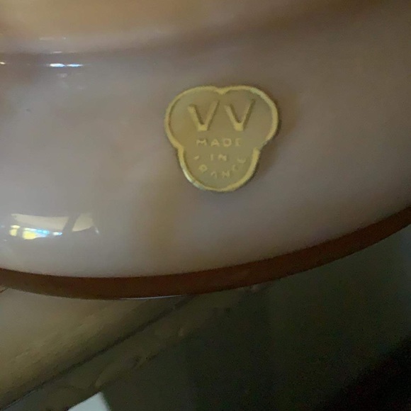 Vintage Verrerie de Vianne Glass VV Lily tulip shape table lamp Made in France - Picture 8 of 9